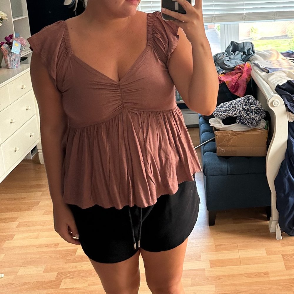 Japna Brown babydoll top size M